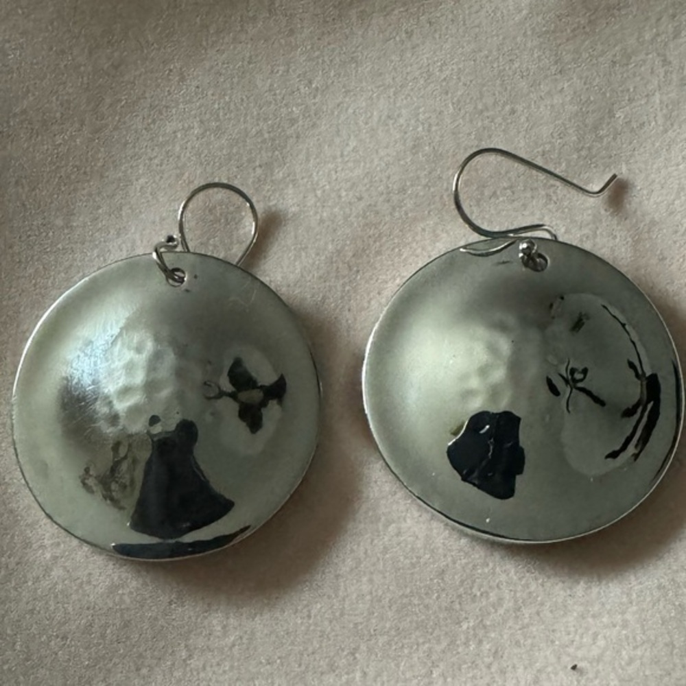 RLM Silver plated Bronze Disc‎ Earrings